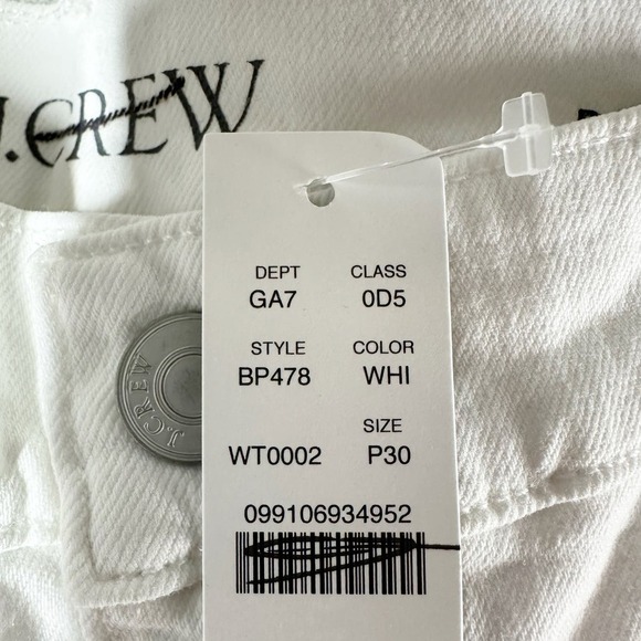 J.Crew Slim Demi-Boot Jean White Wash Size 30P - Picture 3 of 11